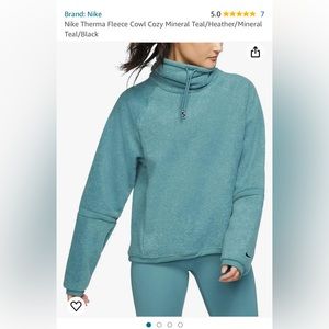 Nike Therma Fleece Cowl Cozy Mineral Teal, Medium, NWT
